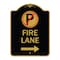 Signmission Fire Lane No Parking and Right Arrow, Black & Gold Aluminum Sign, 18" x 24", BG-1824-24019 A-DES-BG-1824-24019 - alternate 1